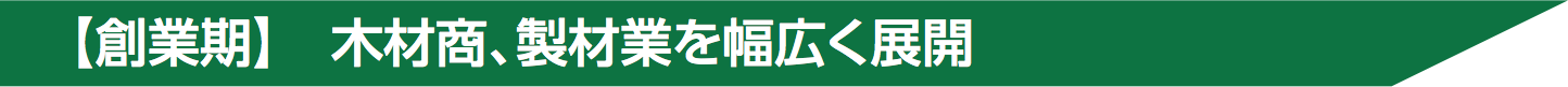 【創業期】　木材商、製材業を幅広く展開